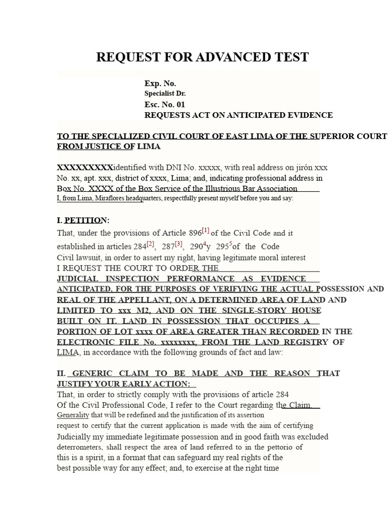 Request for Judicial Inspection Evidence | PDF | Common Law | Justice