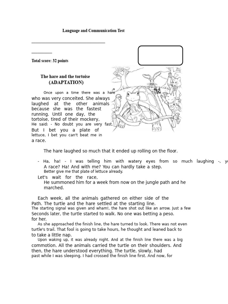 The Hare and The Tortoise | PDF | Turtle | Fable