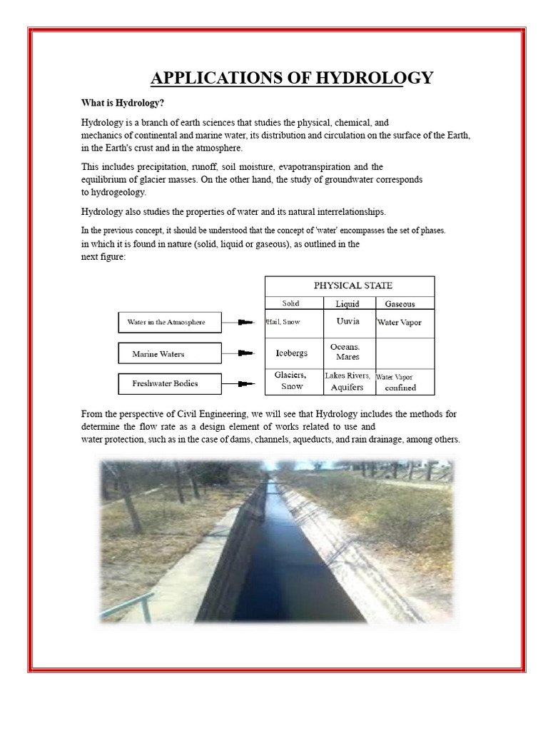 Key Applications of Hydrology | PDF | Hydrology | Water