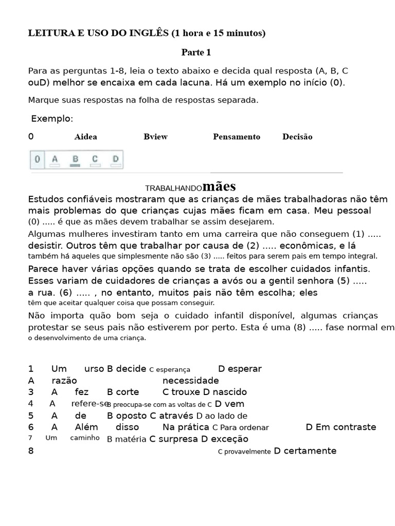 Essenciais para o Exame Teste 1 Adaptado 2 | PDF