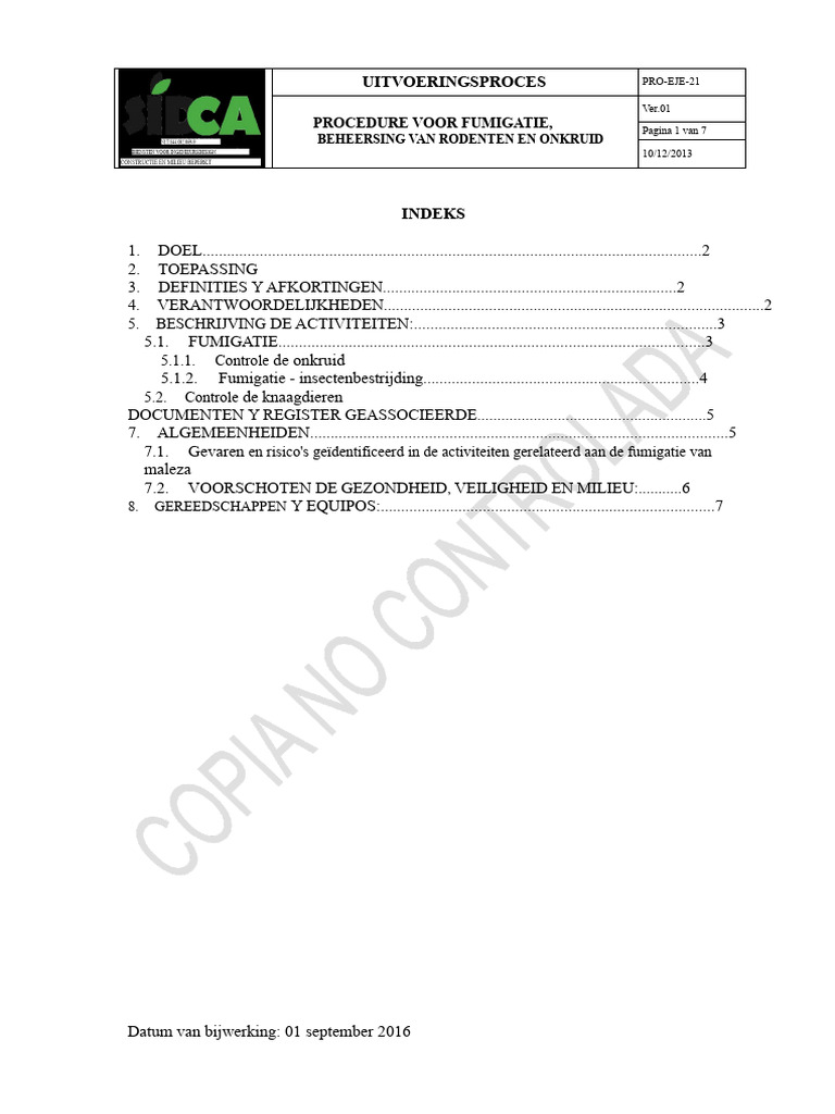 2.21 Procedure Voor Fumigatie | PDF