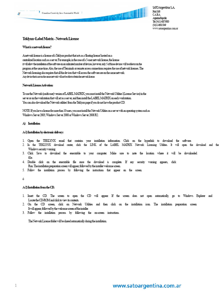 Teklynx Label Matrix Network License Guide | PDF | Computer Science ...