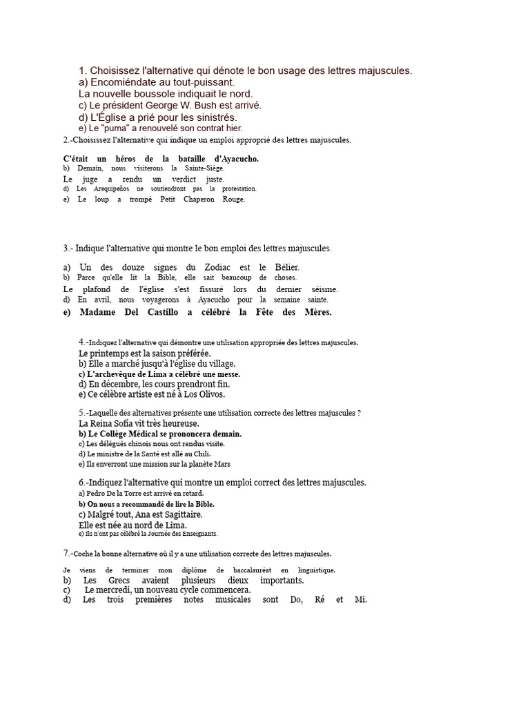 Utilisation correcte des majuscules en français | PDF | Écriture bicamérale