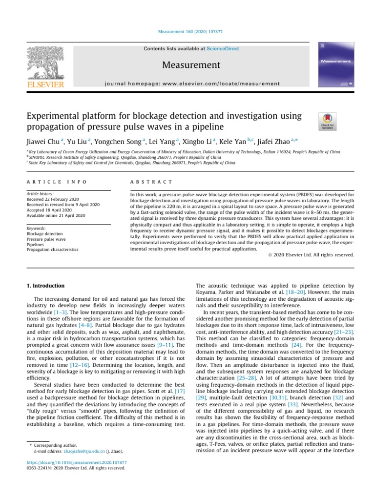 21.experimental Platform For Blockage Detection and Investigation Using ...