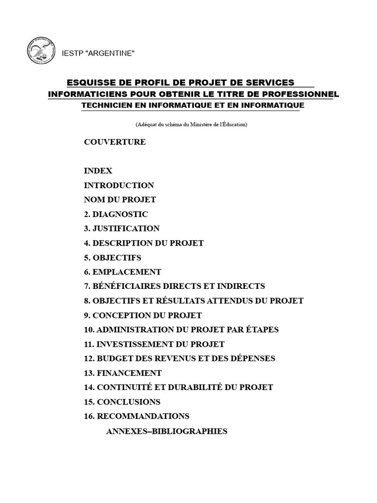 Guide de Projet Informatique IESTP | PDF | Informatique | Logiciel