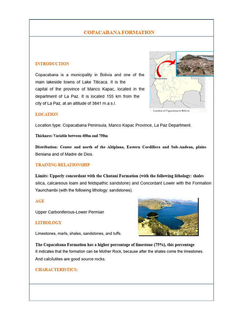 Copacabana Formation Overview and Analysis | PDF | Geological Formation ...