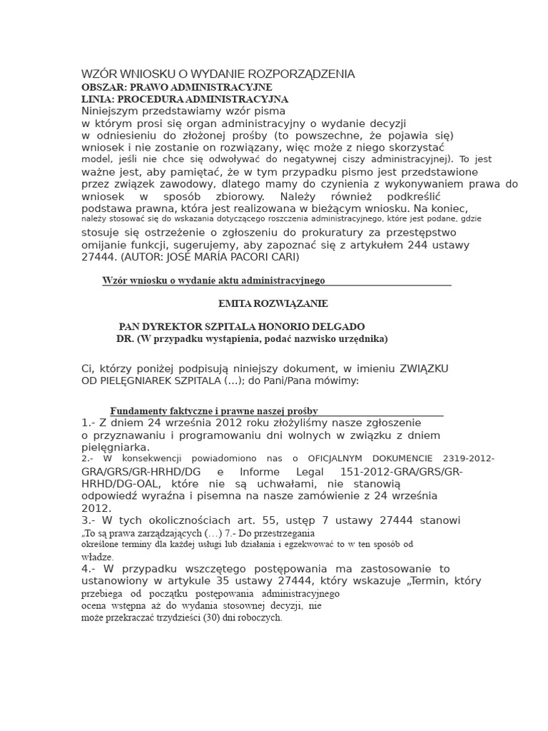 Wz r Wniosku O Wydanie Decyzji PDF