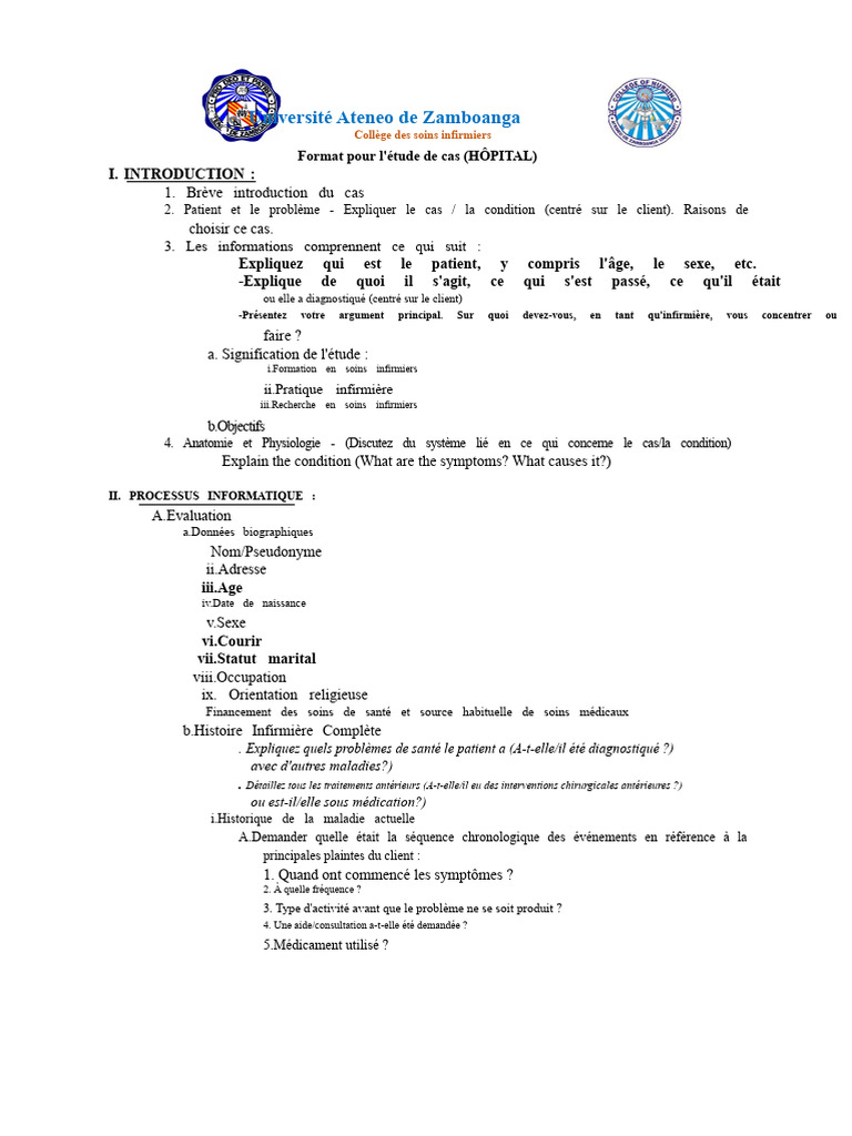 Format d'étude de cas en soins infirmiers | PDF | Allaitement | Hôpital