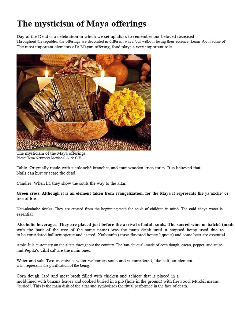 Maya Offerings for Day of the Dead | PDF