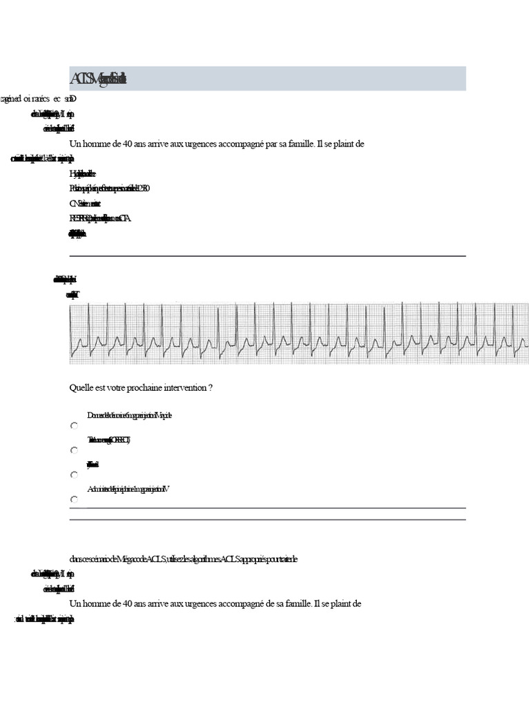Scénario Mégacode ACLS : SVT 180 bpm | PDF | Physiologie ...