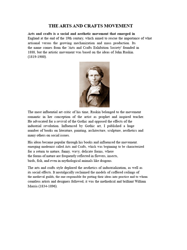 Overview of the Arts and Crafts Movement | PDF | Arts And Crafts ...