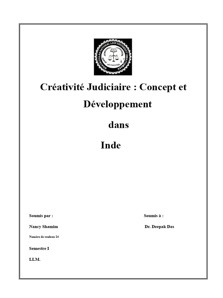 Créativité Judiciaire en Inde : Concepts clés | PDF | Constitution | Loi