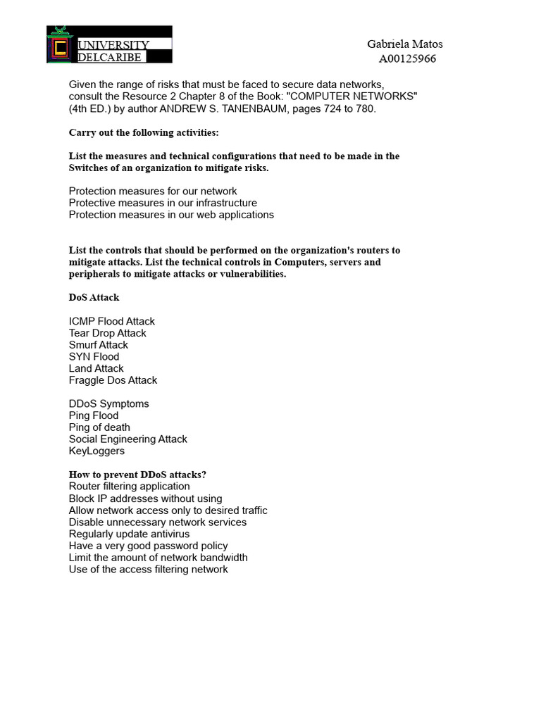 Network Security Measures and VPN Setup | PDF | Denial Of Service ...