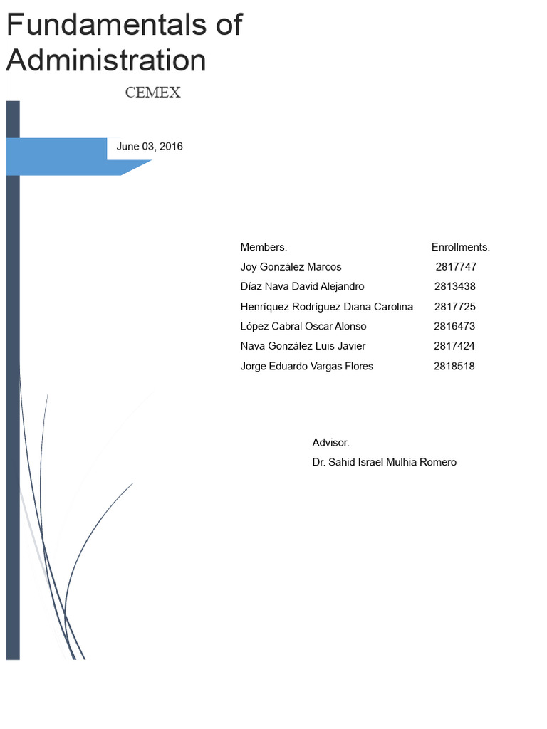 CEMEX Administration Fundamentals Overview | PDF | Leadership | Cement