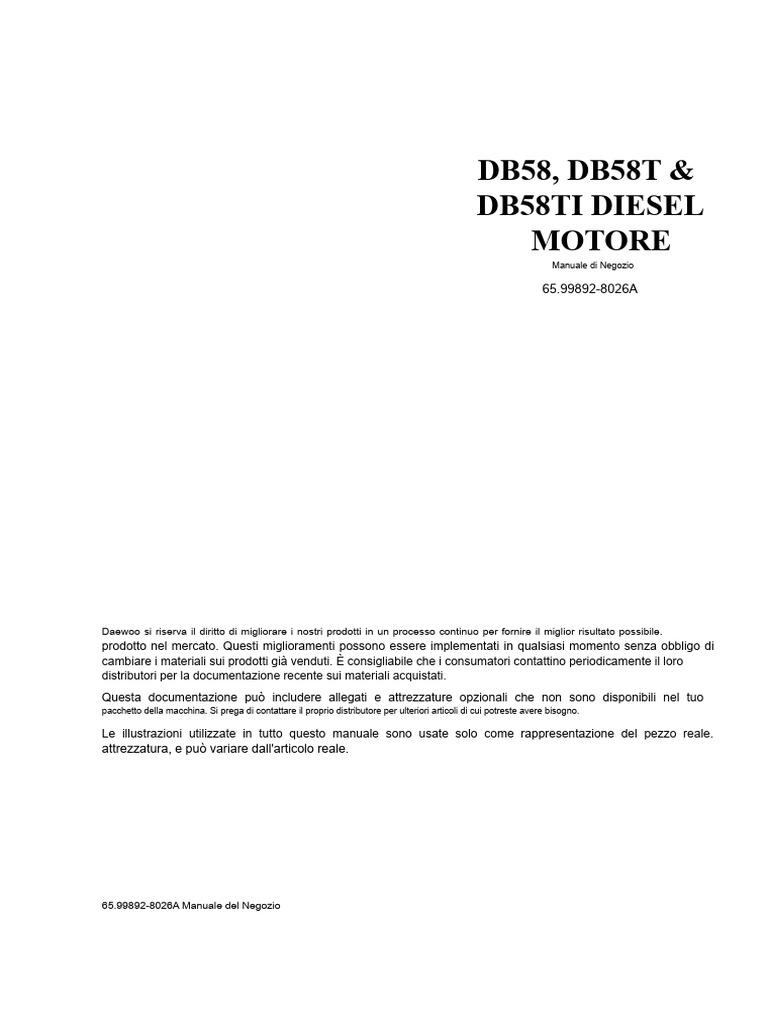 Motore - DB58, DB58T & Db58ti PDF | PDF