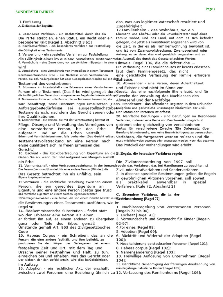 Besondere Verfahren - Gerichtsregeln | PDF