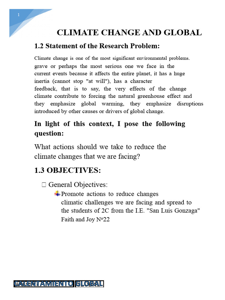 Actions to Combat Climate Change | PDF | Climate Change | Greenhouse Gas
