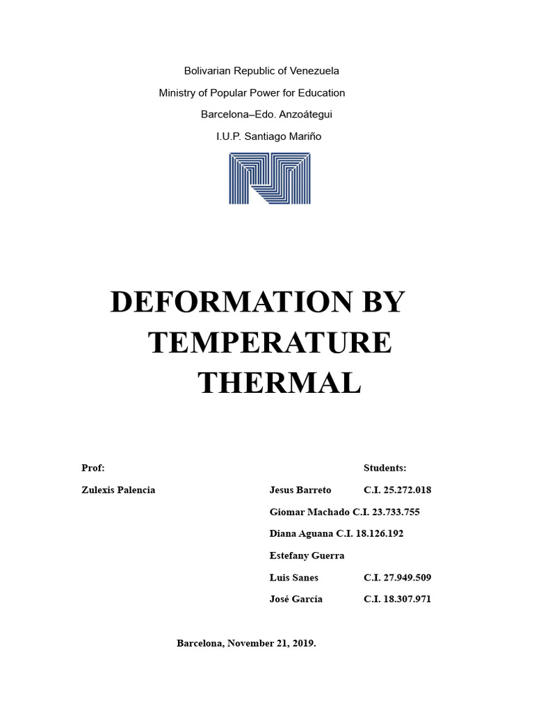 Thermal Deformation Analysis Guide | PDF | Deformation (Engineering ...