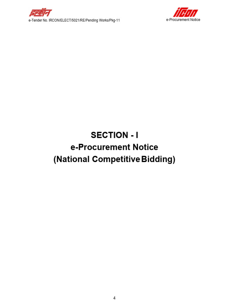 Tendernotice - 1 (1) IRCON/ELECT/5021/RE/Pending Works | PDF | Business