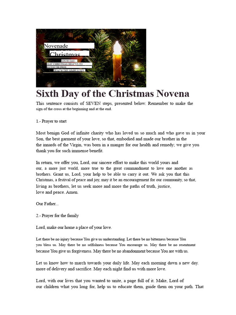 Sixth Day Christmas Novena Prayers | PDF | Mary, Mother Of Jesus | Humility
