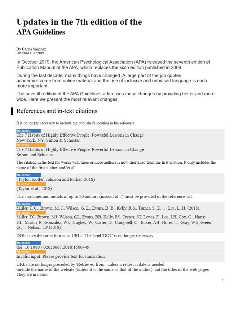 APA 7th Edition Guidelines | PDF | Apa Style | Paragraph
