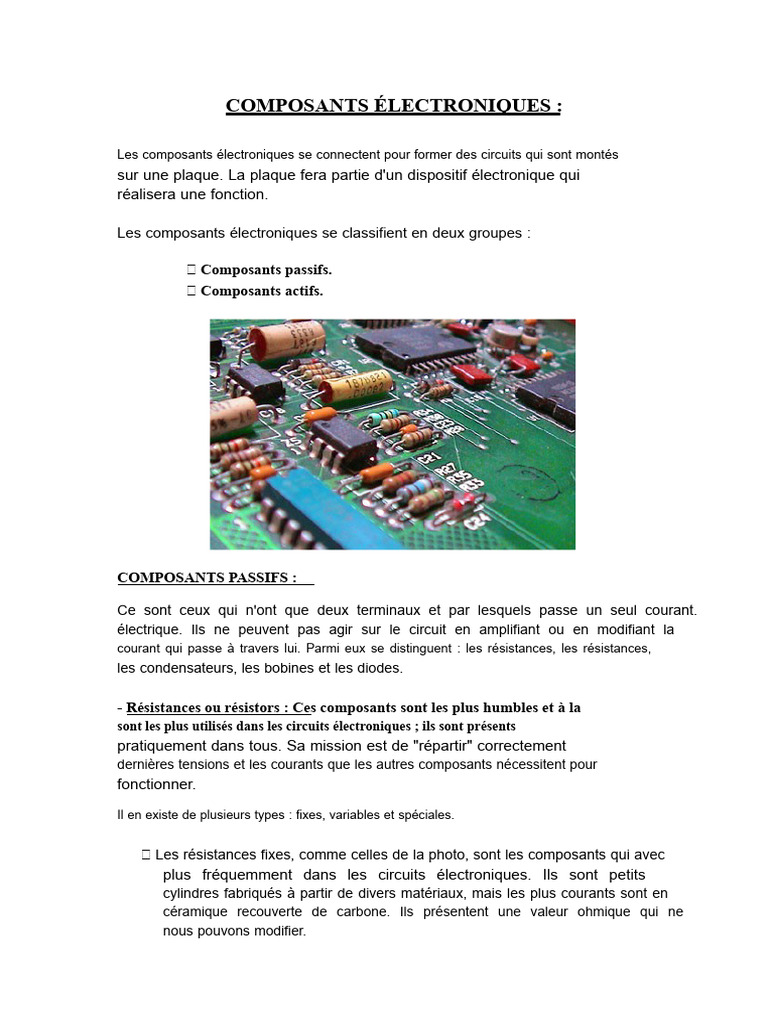 Guide des composants électroniques essentiels | PDF | Inducteur ...