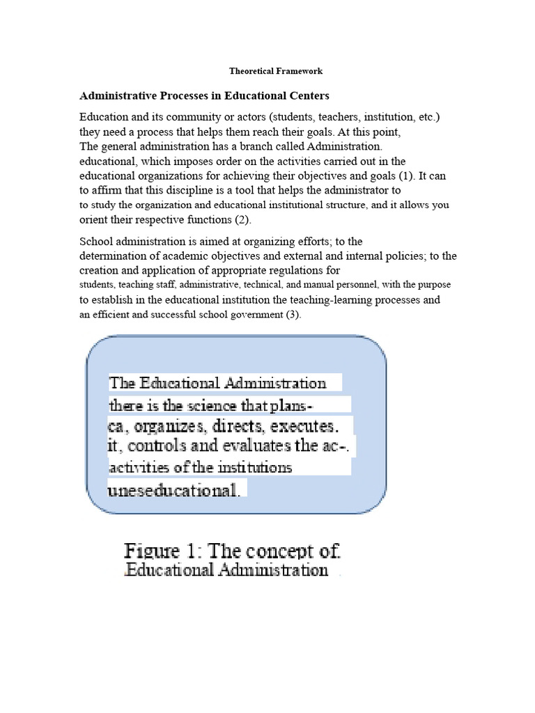 Theoretical Framework EDUCATIONAL CENTERS PROCESSES | PDF | Evaluation ...