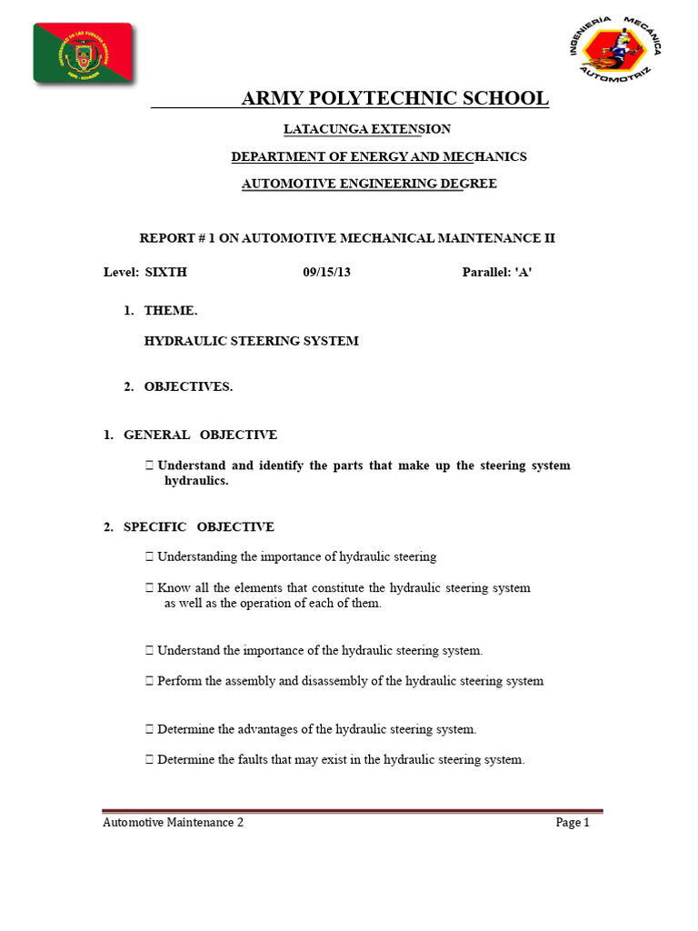 Hydraulic Steering System Overview | PDF | Steering | Pump