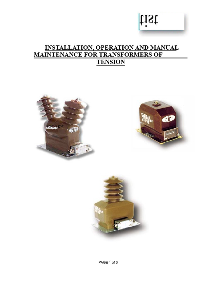 Voltage Transformer Installation Guide | PDF | Transformer | Inductor