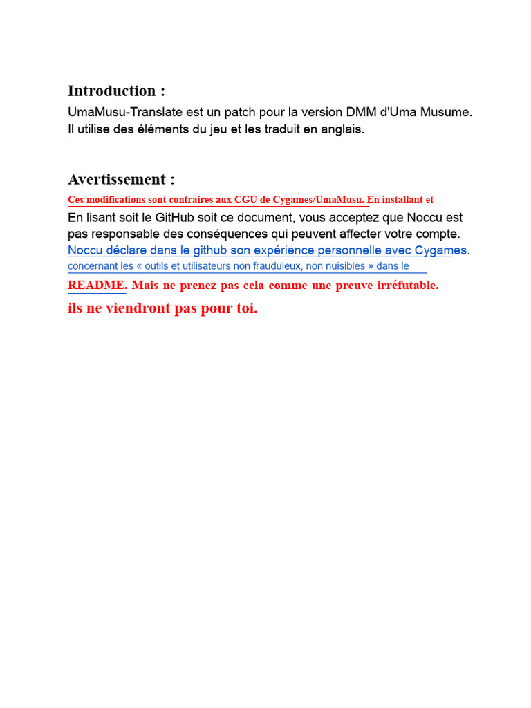 Guide d'installation d'UmaMusu-Translate | PDF | Interface en ligne de ...