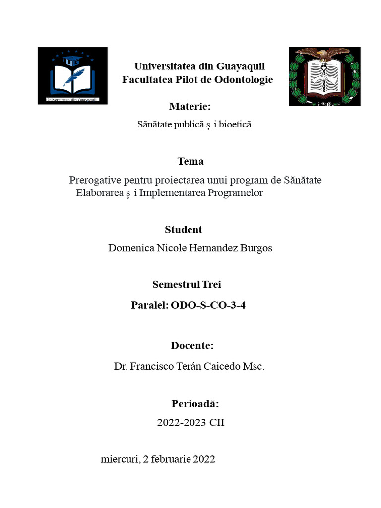Prerequisites For The Design of A Health Program Development and ...