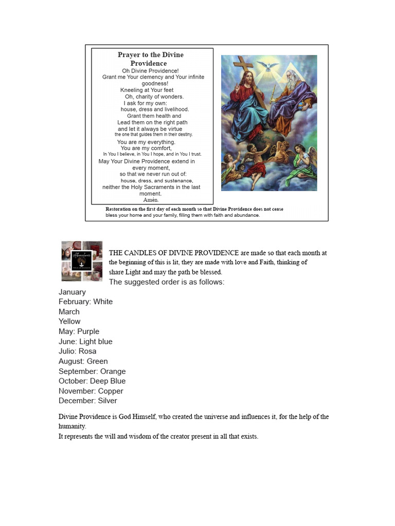 Prayer for Divine Providence and Blessings | PDF