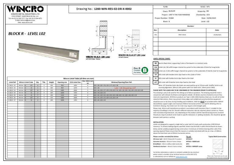 Wincro Lintel Installation Guide | PDF | Masonry | Civil Engineering