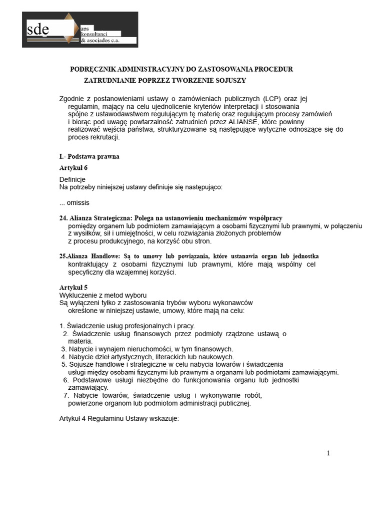 Przewodnik Administracyjny Dotyczący Stosowania Procedur Sojuszu W ...