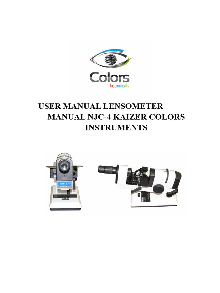 NJC-4 Lensometer User Manual | PDF | Optics | Glasses