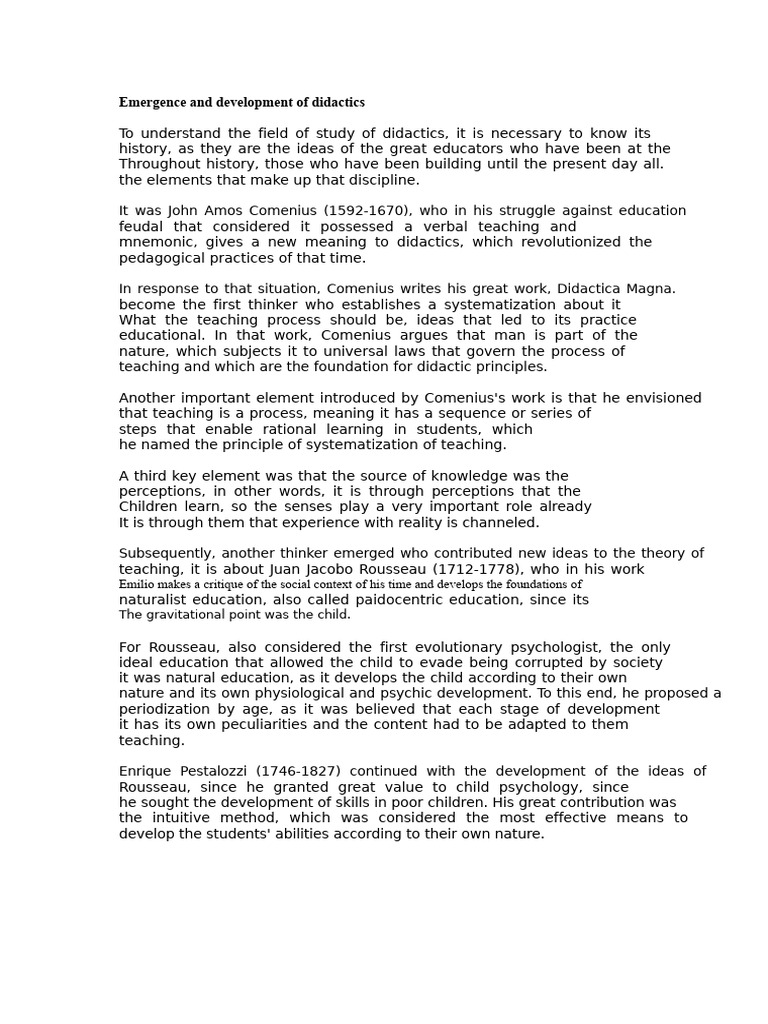 Evolution of Didactic Principles | PDF | Pedagogy | Learning