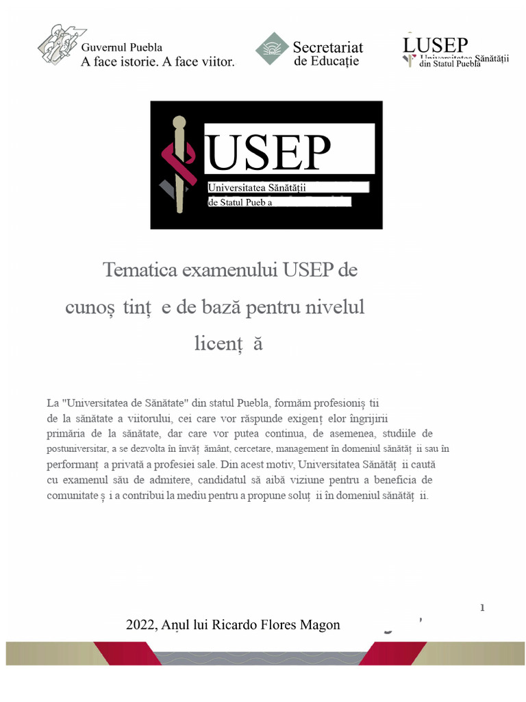 Tematica Examen USEP | PDF