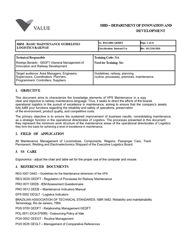 DBM - Basic Guidelines For Railway Maintenance Logistics | PDF ...