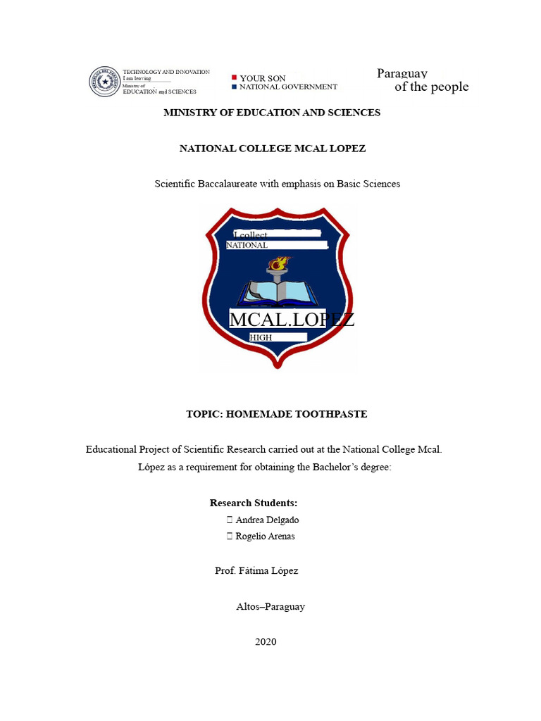 Homemade Toothpaste Research Project | PDF | Oral Hygiene | Sodium ...