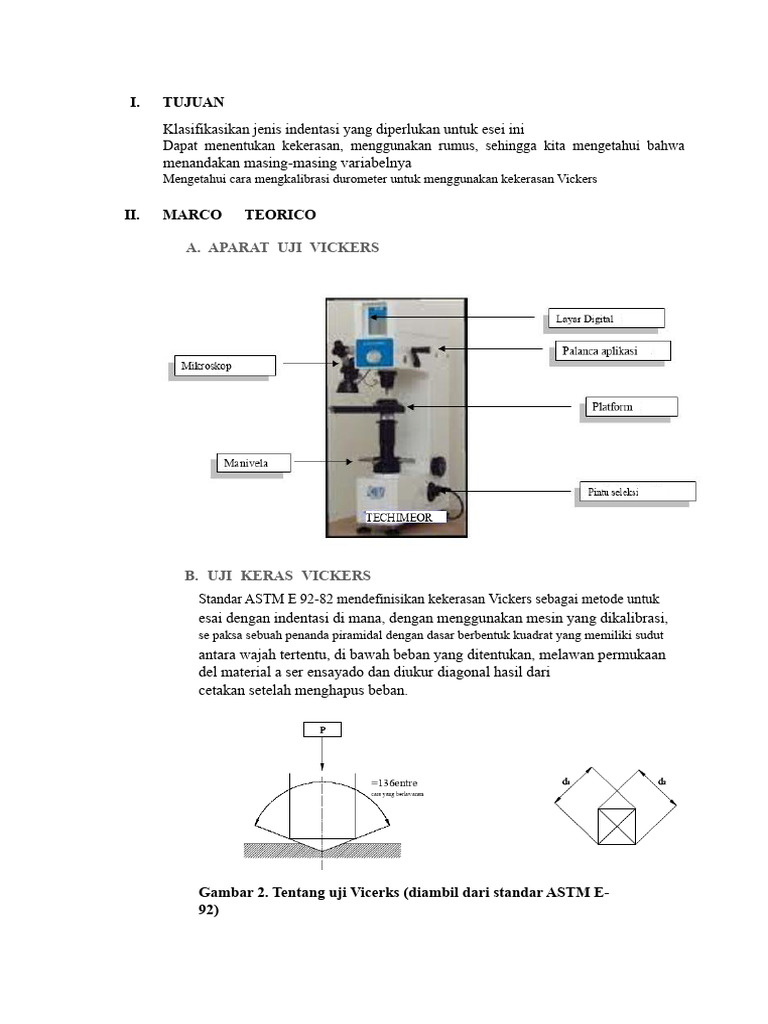 Uji Kekerasan Vickers: Metode dan Analisis | PDF