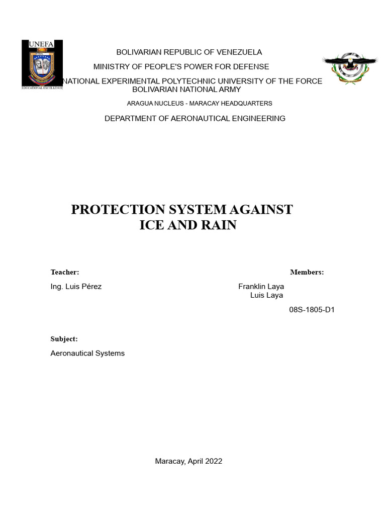 Ice and Rain Protection Systems in Aviation | PDF | Ice | Aircraft