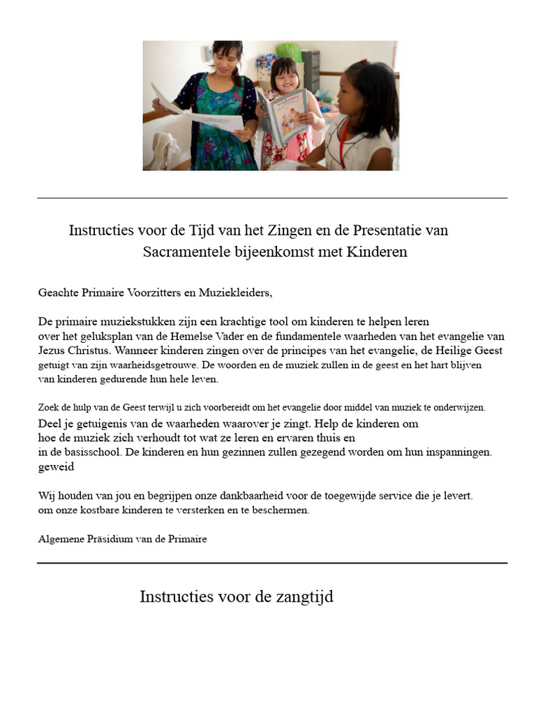 Instructies Voor de Zangtijd Van de Basisschool | PDF