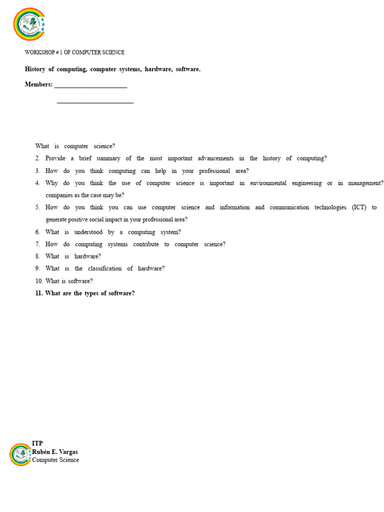 Computer Science Workshop Overview | PDF | Computer Hardware | Computer ...