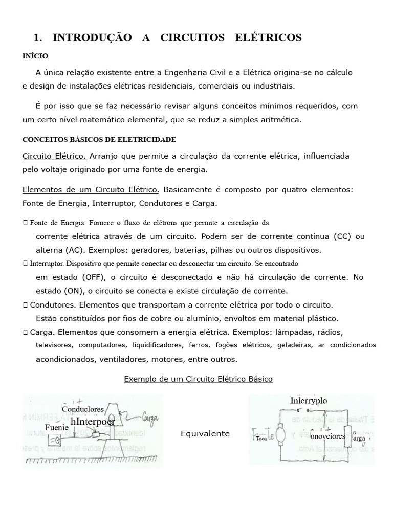 Conceitos Básicos de Circuitos Elétricos | PDF | Rede elétrica ...