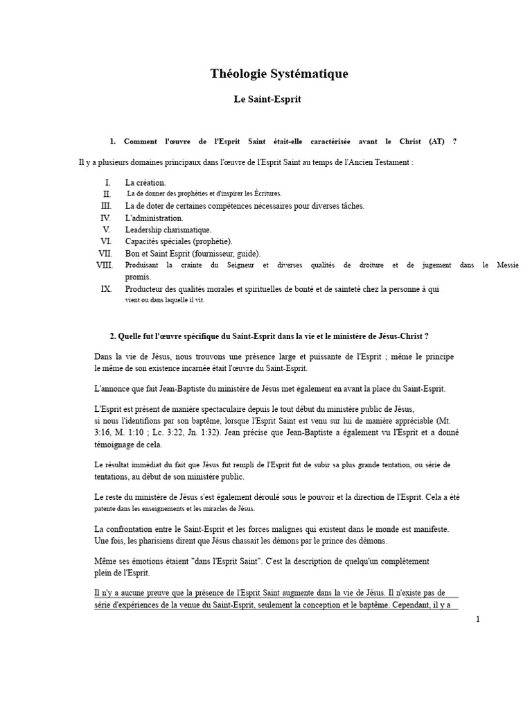 L'Œuvre du Saint-Esprit dans la Bible | PDF | Saint-Esprit | Baptisme