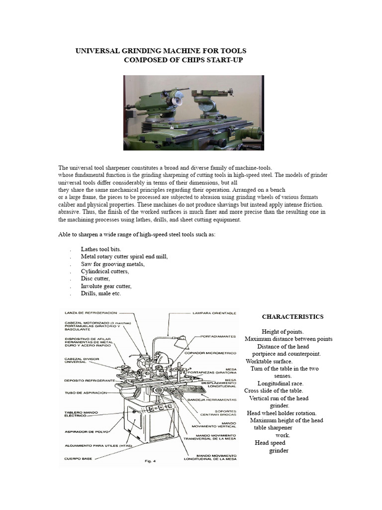 Universal Tool Grinding Machine Guide | PDF | Grinding (Abrasive ...
