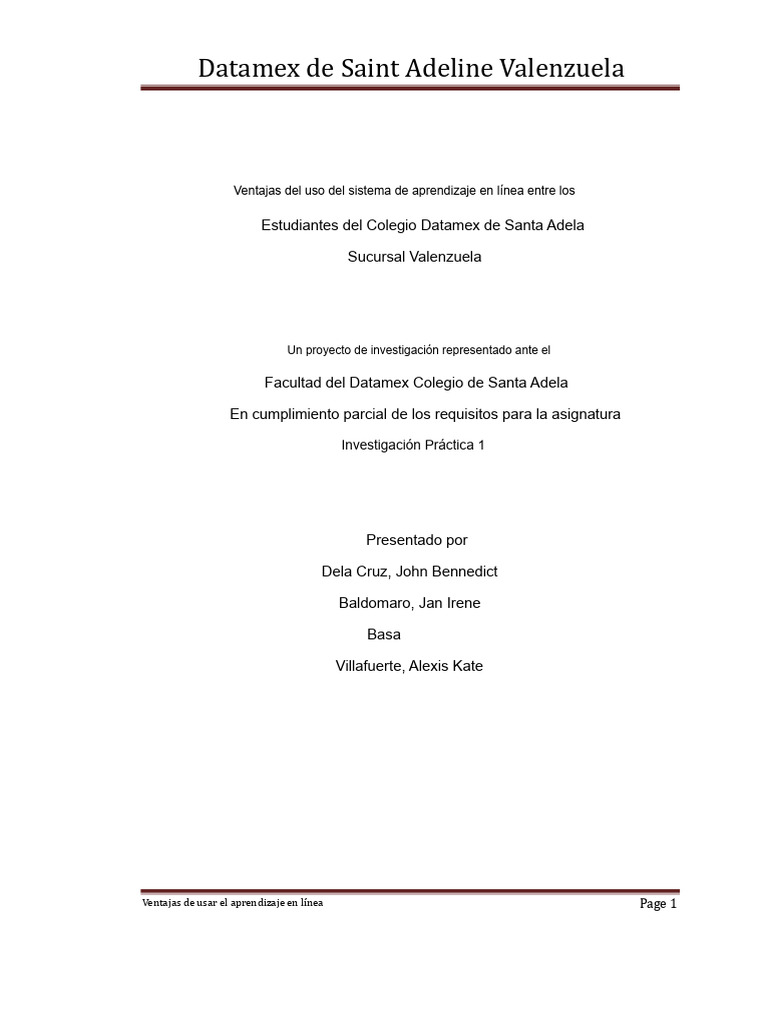 Ventajas del E-learning en Datamex Valenzuela | PDF | Aprendizaje ...