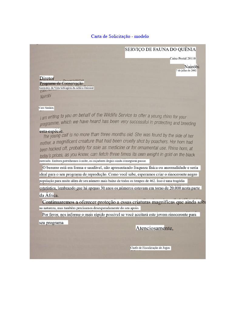 Modelo de Carta de Solicitação Formal | PDF