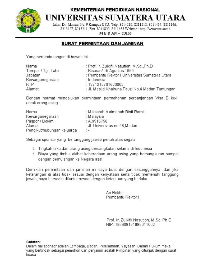 Contoh Surat Pernyataan Jaminan Asuransi - ID Jobs DB