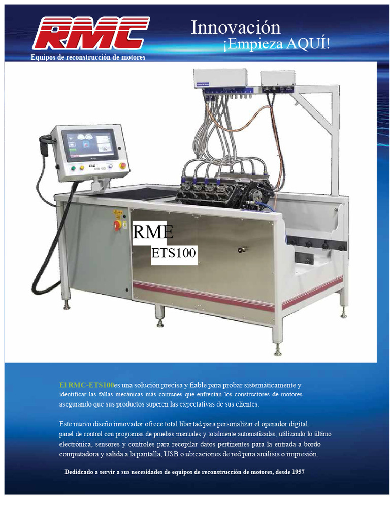 Sistema de Prueba RMC ETS-100 | PDF | Motor diesel | Pantalla táctil
